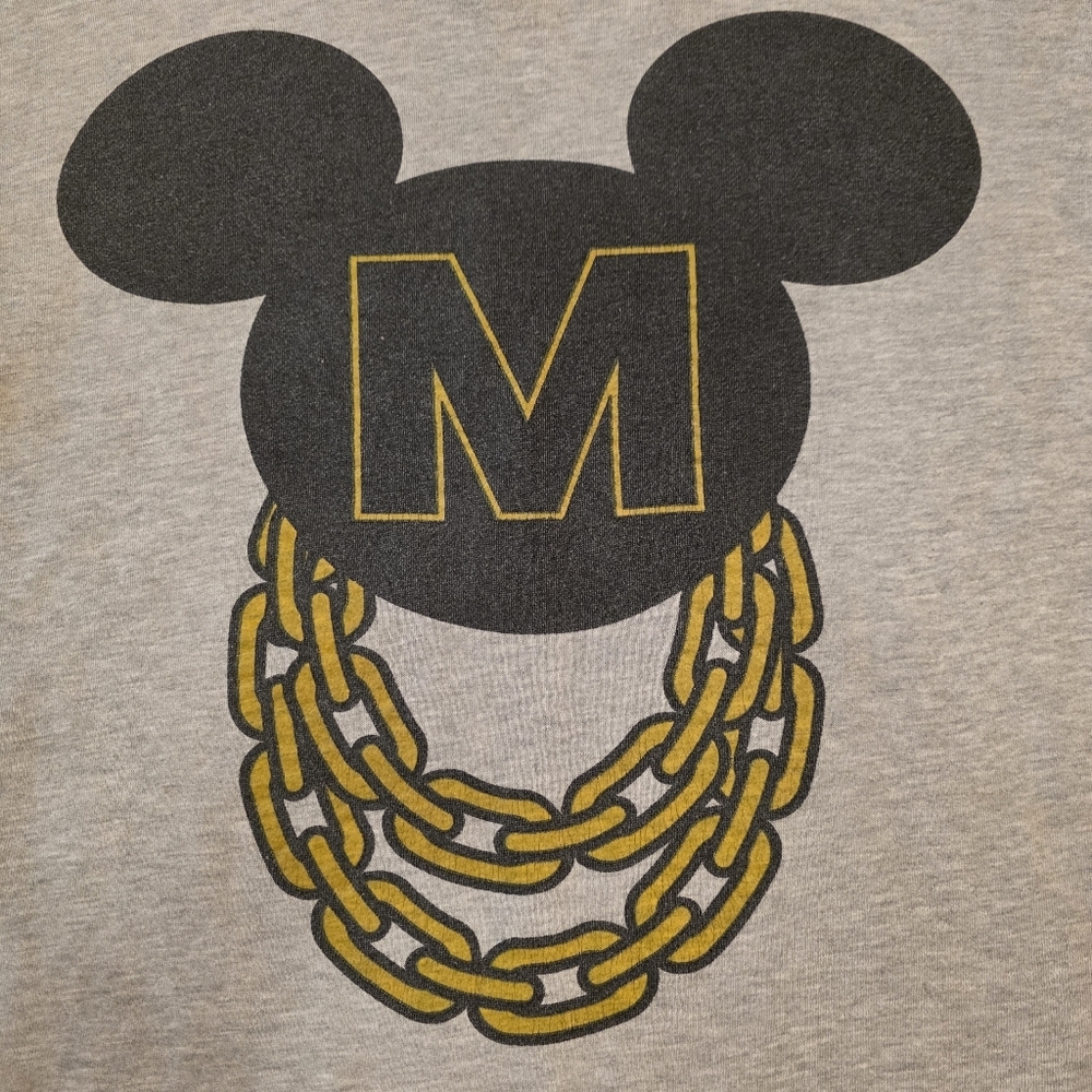 Vtg/Y2K Disney Mickey Mouse Gold Chain Long Sleeve Sweatshirt Women's Size S